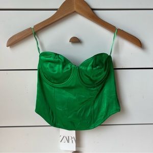 NWT Zara silky cropped corset top